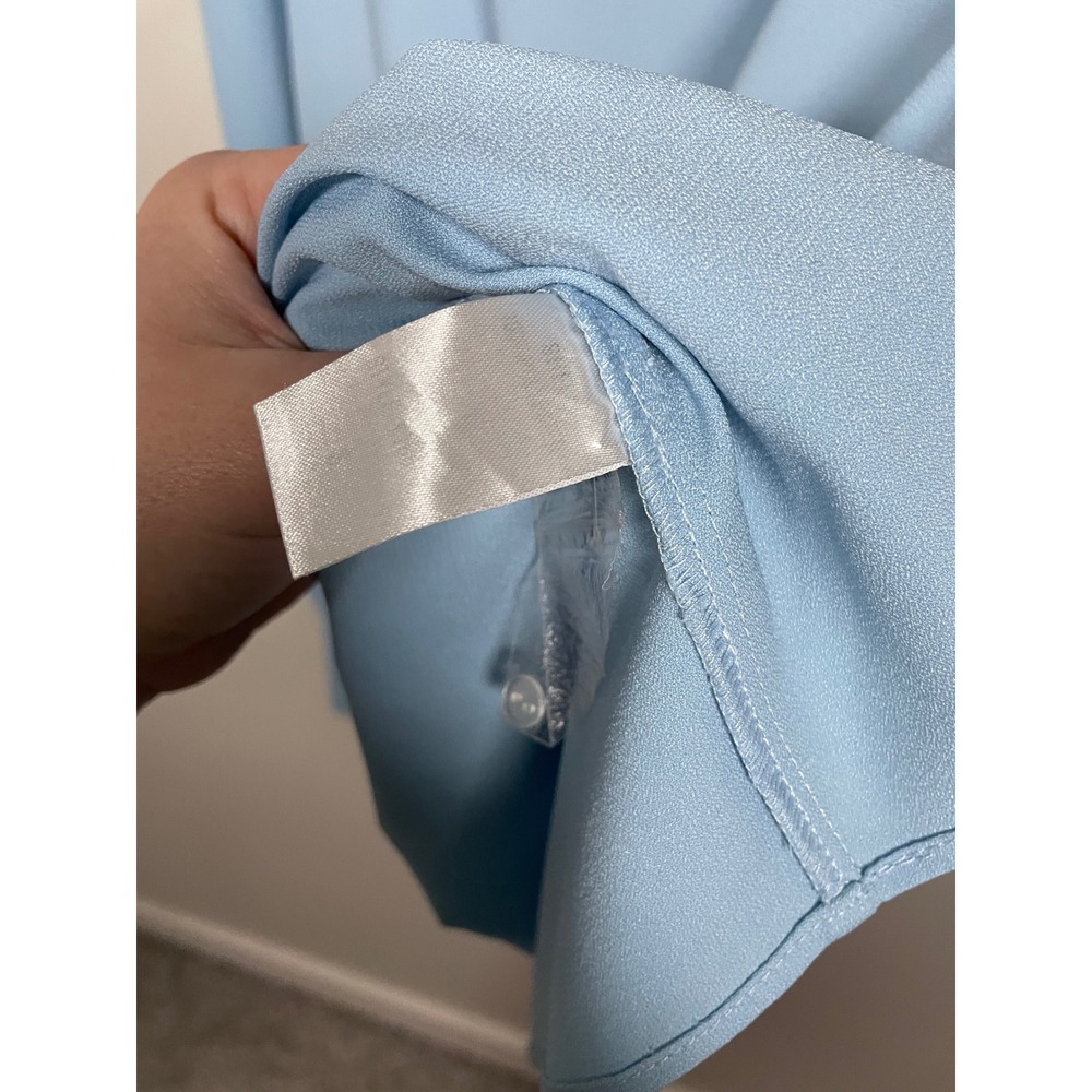 Tuckernuck Sky Blue Peplum Long-Sleeve Blouse - Picture 9 of 9